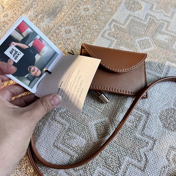 Hozen Brown Leather Mini Crossbody Bag - Picture 3 of 4